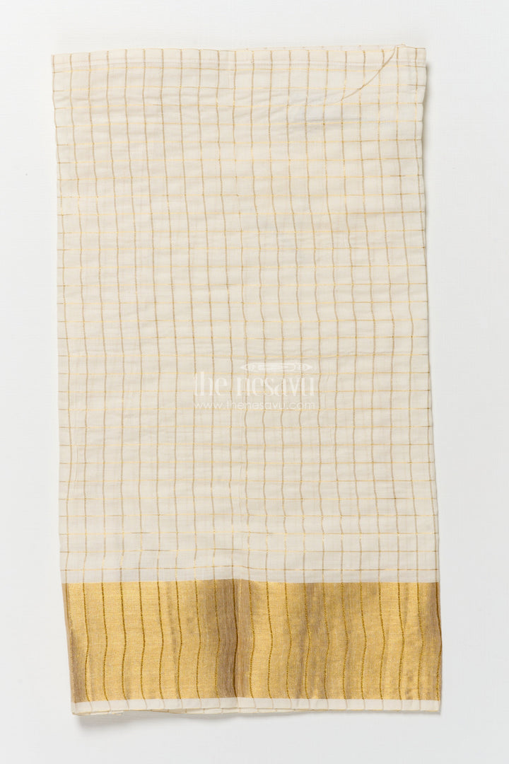 The Nesavu Boys Vesti Boys Vesti for Traditional Family Occasions and Rituals Nesavu Nesavu boys vesti checked pattern gold border pujas traditional events