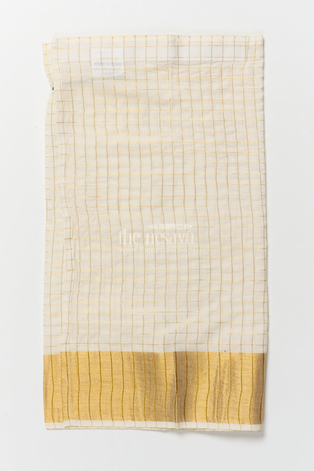 The Nesavu Boys Vesti Boys Vesti for Traditional Family Occasions and Rituals Nesavu Nesavu boys vesti checked pattern gold border pujas traditional events