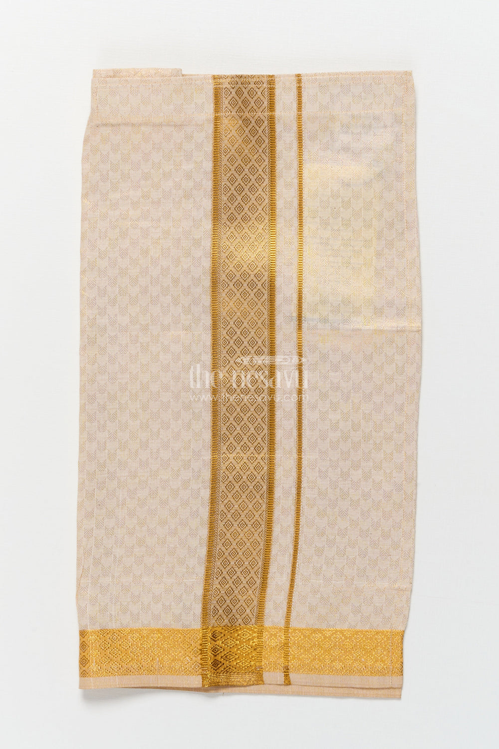 The Nesavu Boys Vesti Boys Vesti with Zari Border for Traditional Functions and Ethnic Wear Nesavu Nesavu boys tissue vesti zari border  ideal traditional functions temple ceremonies