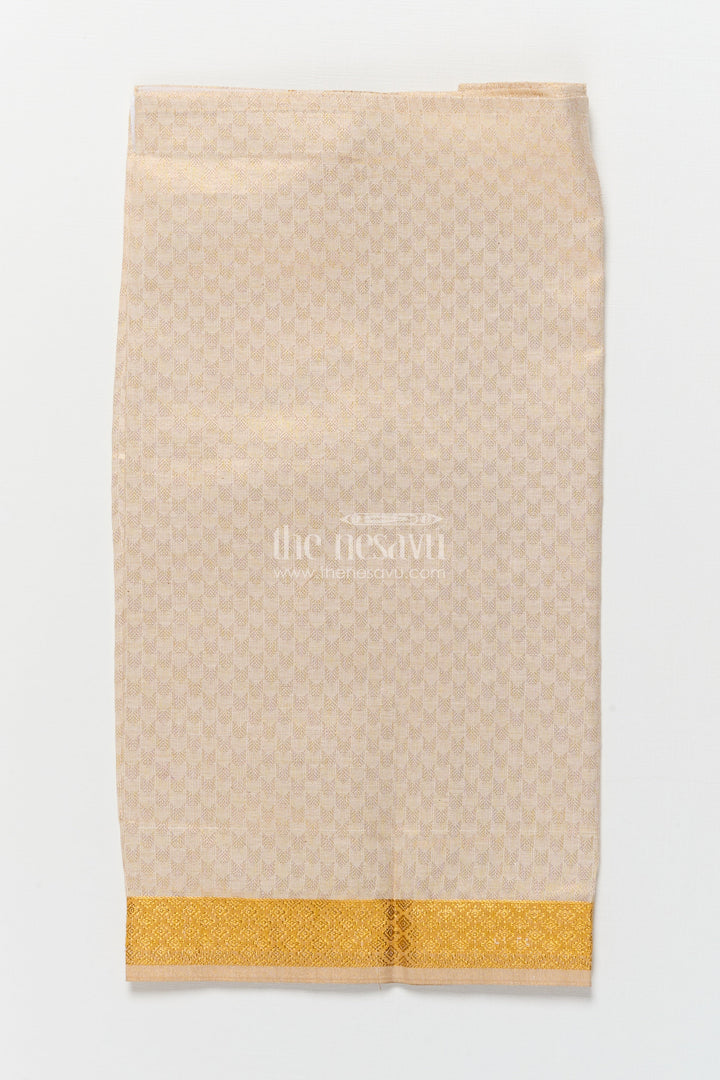 The Nesavu Boys Vesti Boys Vesti with Zari Border for Traditional Functions and Ethnic Wear Nesavu Nesavu boys tissue vesti zari border  ideal traditional functions temple ceremonies