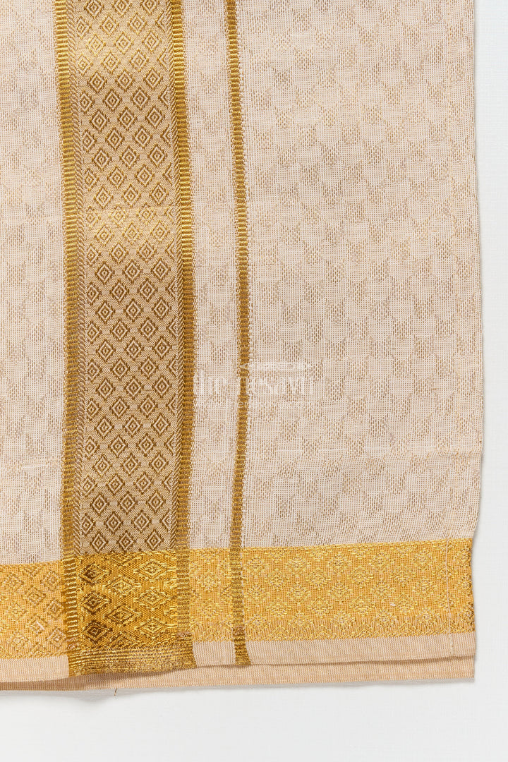 The Nesavu Boys Vesti Boys Vesti with Zari Border for Traditional Functions and Ethnic Wear Nesavu Nesavu boys tissue vesti zari border  ideal traditional functions temple ceremonies