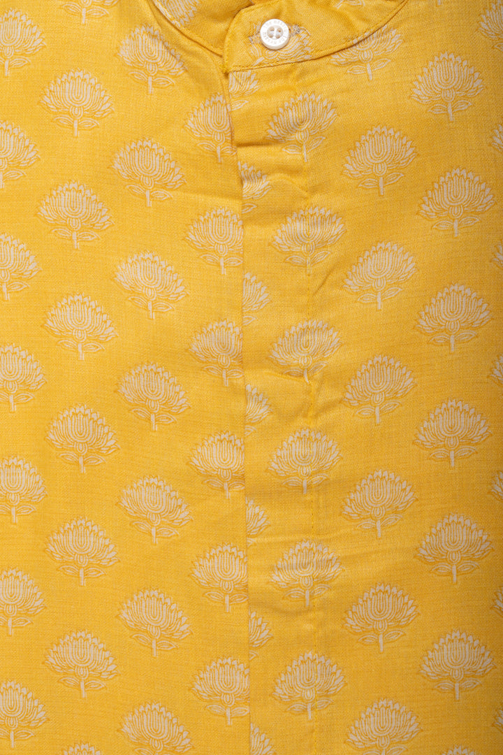 The Nesavu Boys Cotton Shirt Boys Yellow Cotton Shirt with Subtle Tree Pattern – Festive Wear Nesavu Boys Yellow Cotton Shirt with Subtle Tree Pattern | Festive Wear | The Nesavu