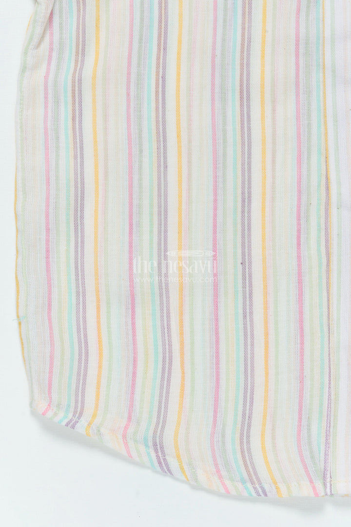 The Nesavu Boys Cotton Shirt Boys Zari Cotton Shirt for Ethnic School Day and Festive Dressing Nesavu Nesavu boys lurex zari cotton shirt ethnic school functions festive occasions