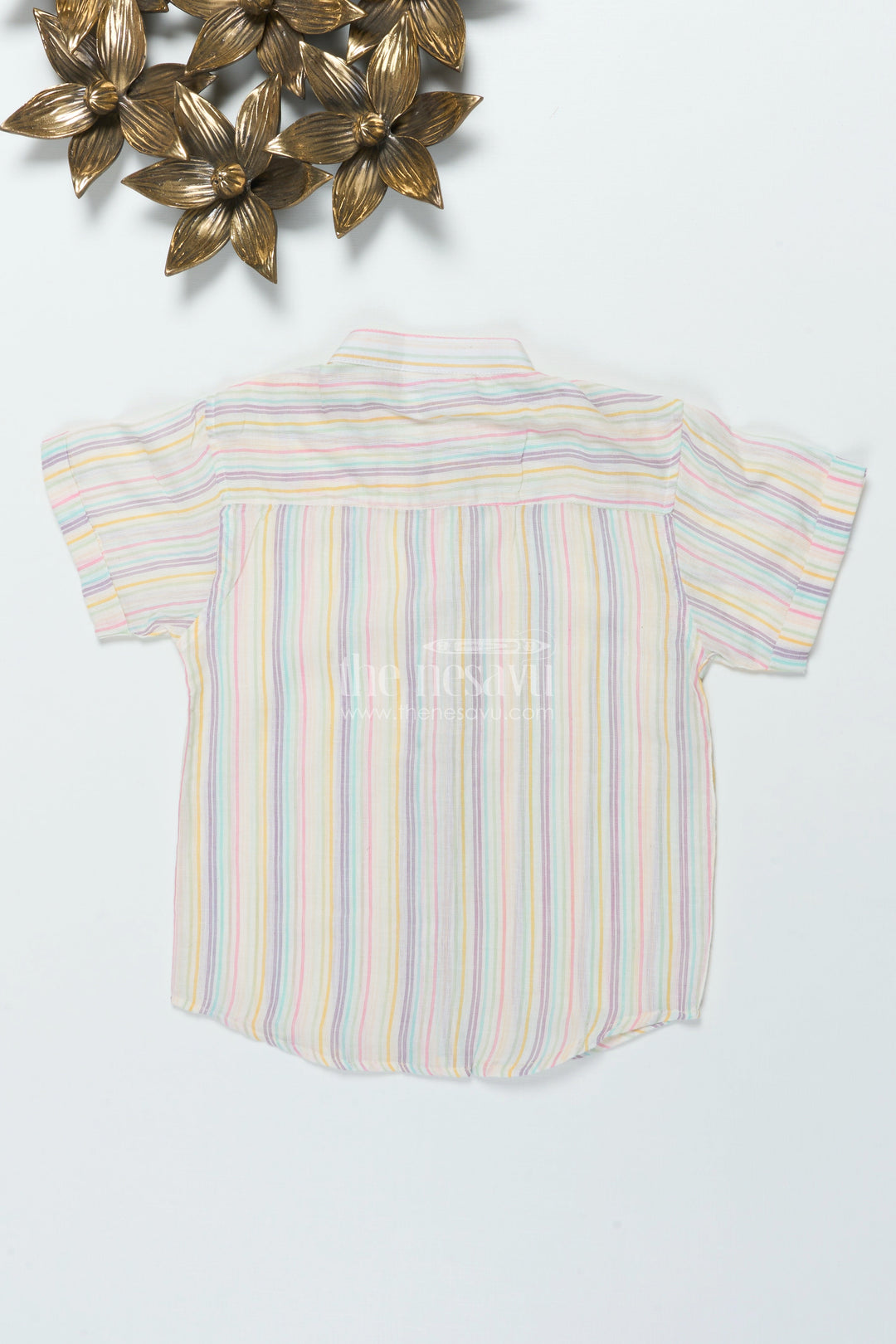 The Nesavu Boys Cotton Shirt Boys Zari Cotton Shirt for Ethnic School Day and Festive Dressing Nesavu Nesavu boys lurex zari cotton shirt ethnic school functions festive occasions
