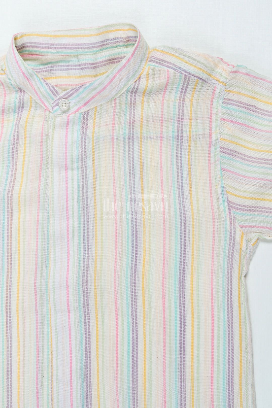 The Nesavu Boys Cotton Shirt Boys Zari Cotton Shirt for Ethnic School Day and Festive Dressing Nesavu Nesavu boys lurex zari cotton shirt ethnic school functions festive occasions