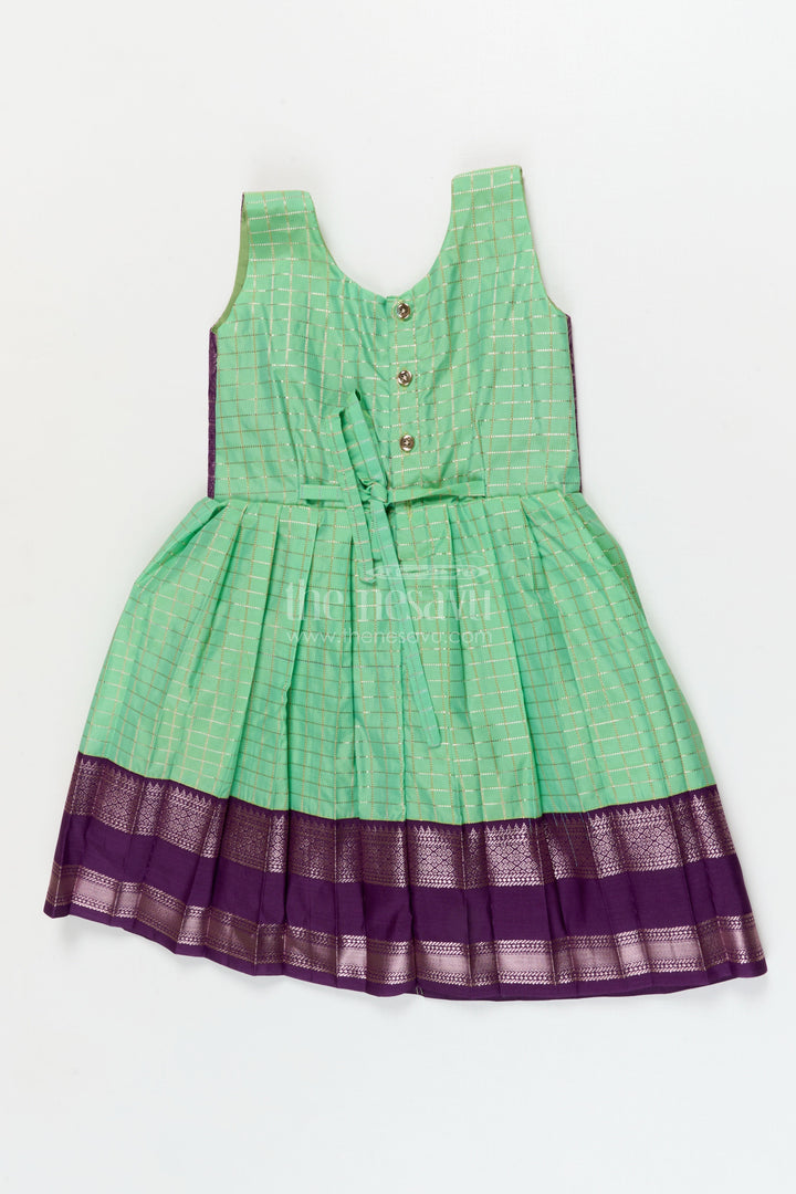 The Nesavu Girls Kanchi Silk Frock Bridal Style Silk Frock for Toddler Girls Inspired by Dharmavaram Sarees Nesavu Nesavu toddler girl silk frock inspired by Dharmavaram bridal sarees with zari woven detailing