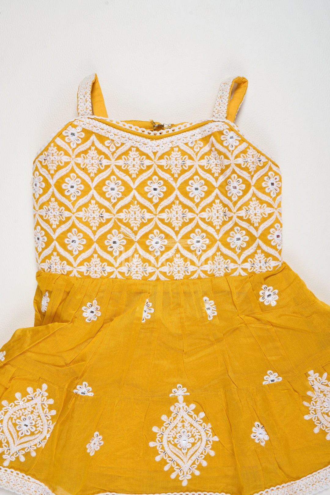 The Nesavu Girls Sharara / Plazo Set Bright Yellow Sharara for Haldi in Chanderi with Intricate Embroidery Nesavu Nesavu Yellow Sharara Haldi Chanderi Embroidery  Perfect Pre-Wedding Celebrations