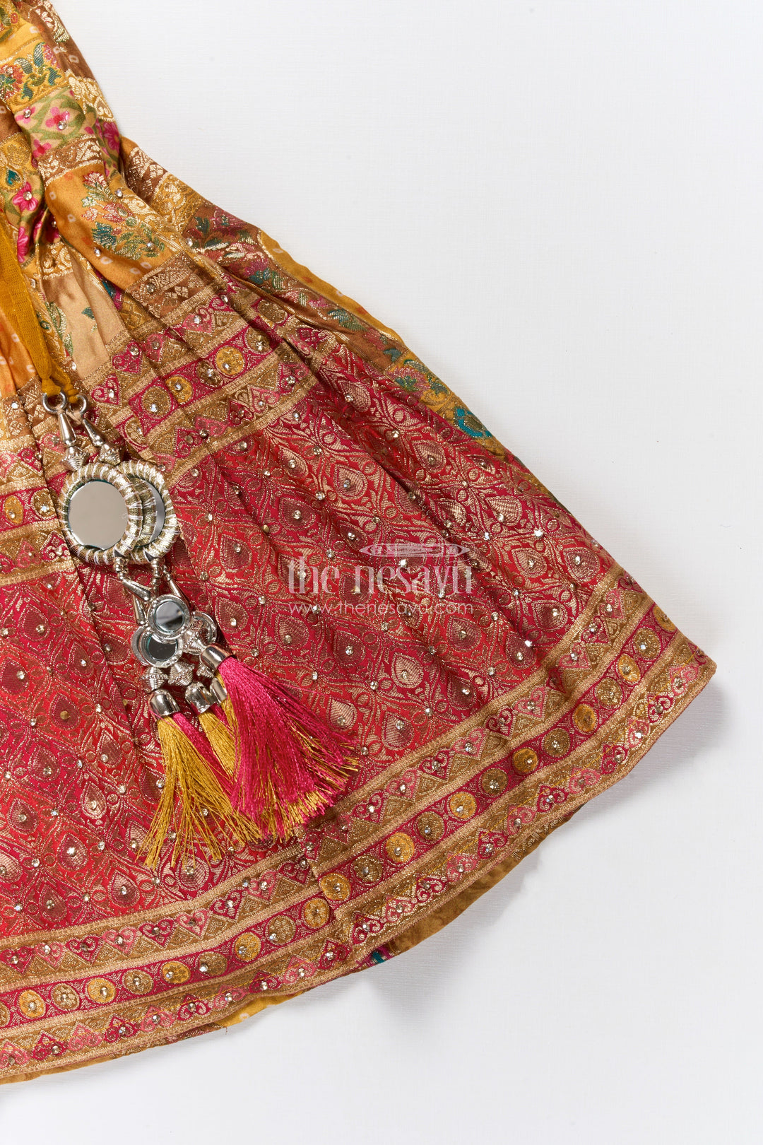 The Nesavu Girls Lehenga Choli Brocade Lehenga Choli for Girls with Festive Yoke Detailing Nesavu Nesavu brocade lehenga choli girls viscose silk perfect weddings festive occasions