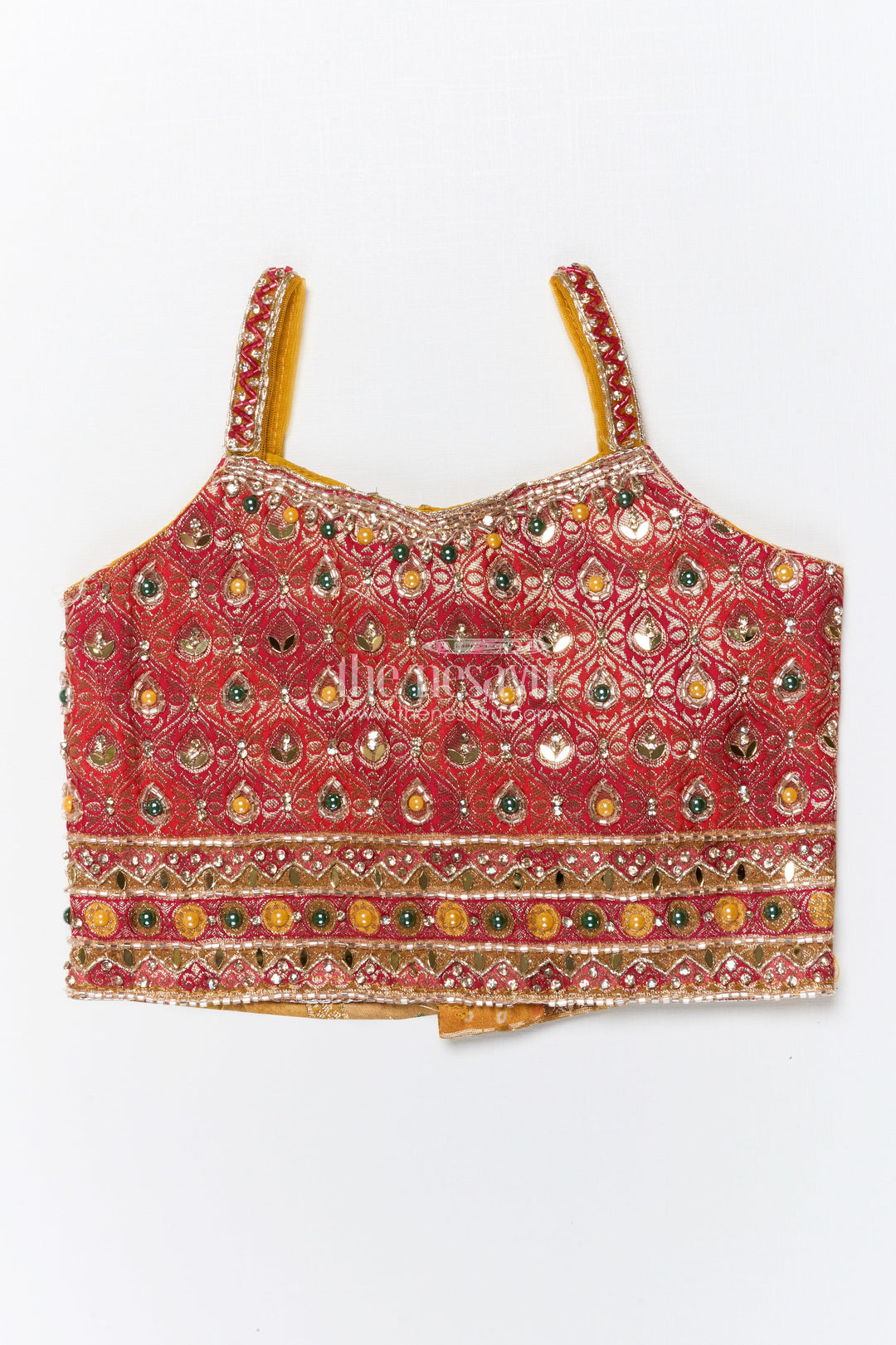 The Nesavu Girls Lehenga Choli Brocade Lehenga Choli for Girls with Festive Yoke Detailing Nesavu Nesavu brocade lehenga choli girls viscose silk perfect weddings festive occasions