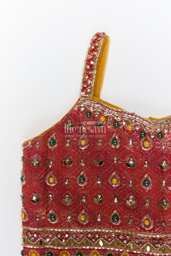 The Nesavu Girls Lehenga Choli Brocade Lehenga Choli for Girls with Festive Yoke Detailing Nesavu Nesavu brocade lehenga choli girls viscose silk perfect weddings festive occasions