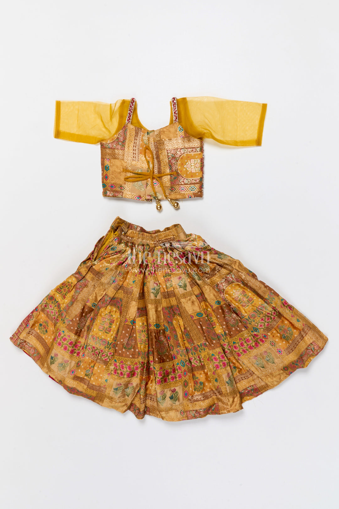 The Nesavu Girls Lehenga Choli Brocade Lehenga Choli for Girls with Festive Yoke Detailing Nesavu Nesavu brocade lehenga choli girls viscose silk perfect weddings festive occasions