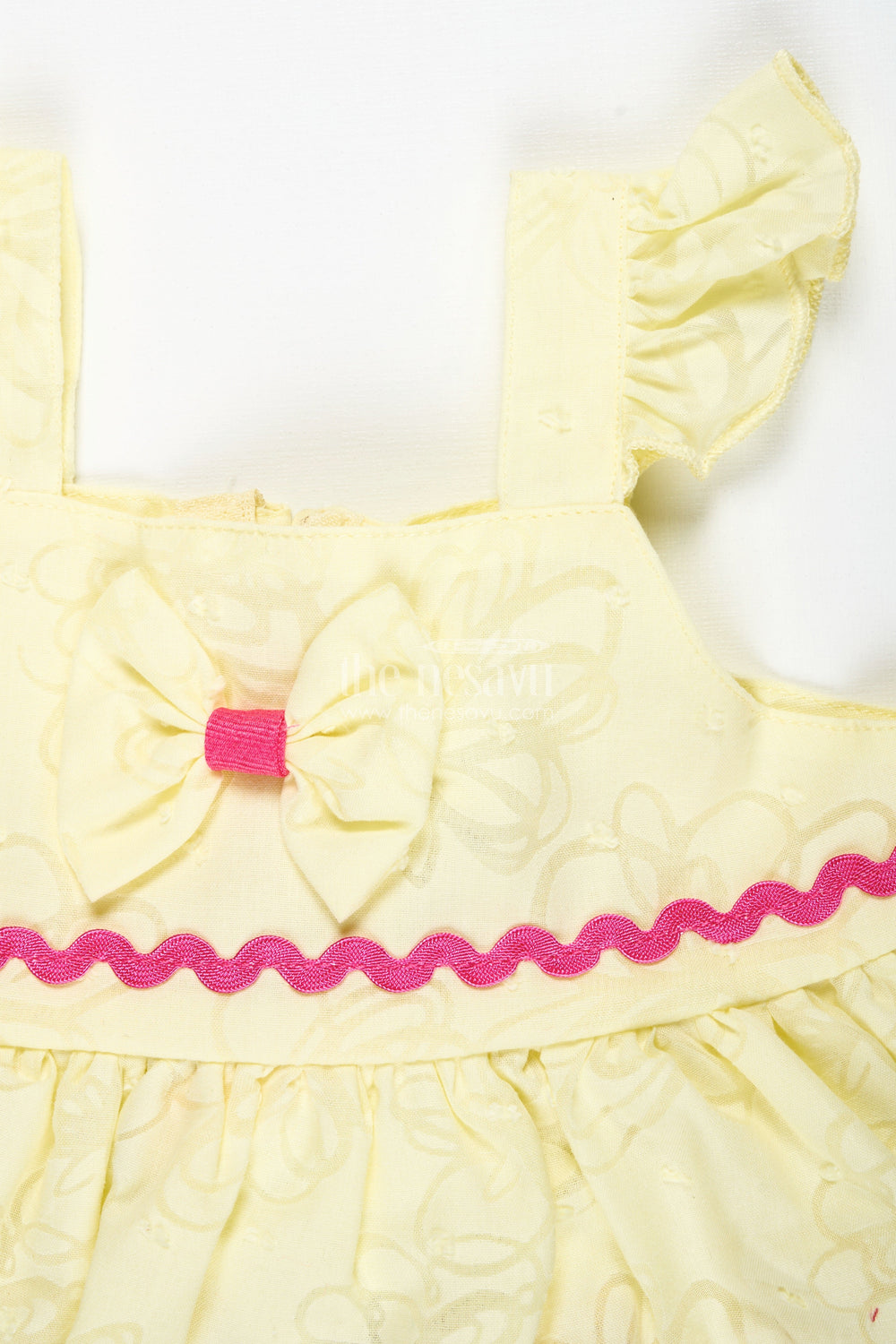 The Nesavu Baby Cotton Frocks Cartoon Print Frock for Baby Girls Daily Wear Nesavu Nesavu Yellow Cartoon Embroidered Casual Frock Baby Girls Frills Bow Soft Georgette