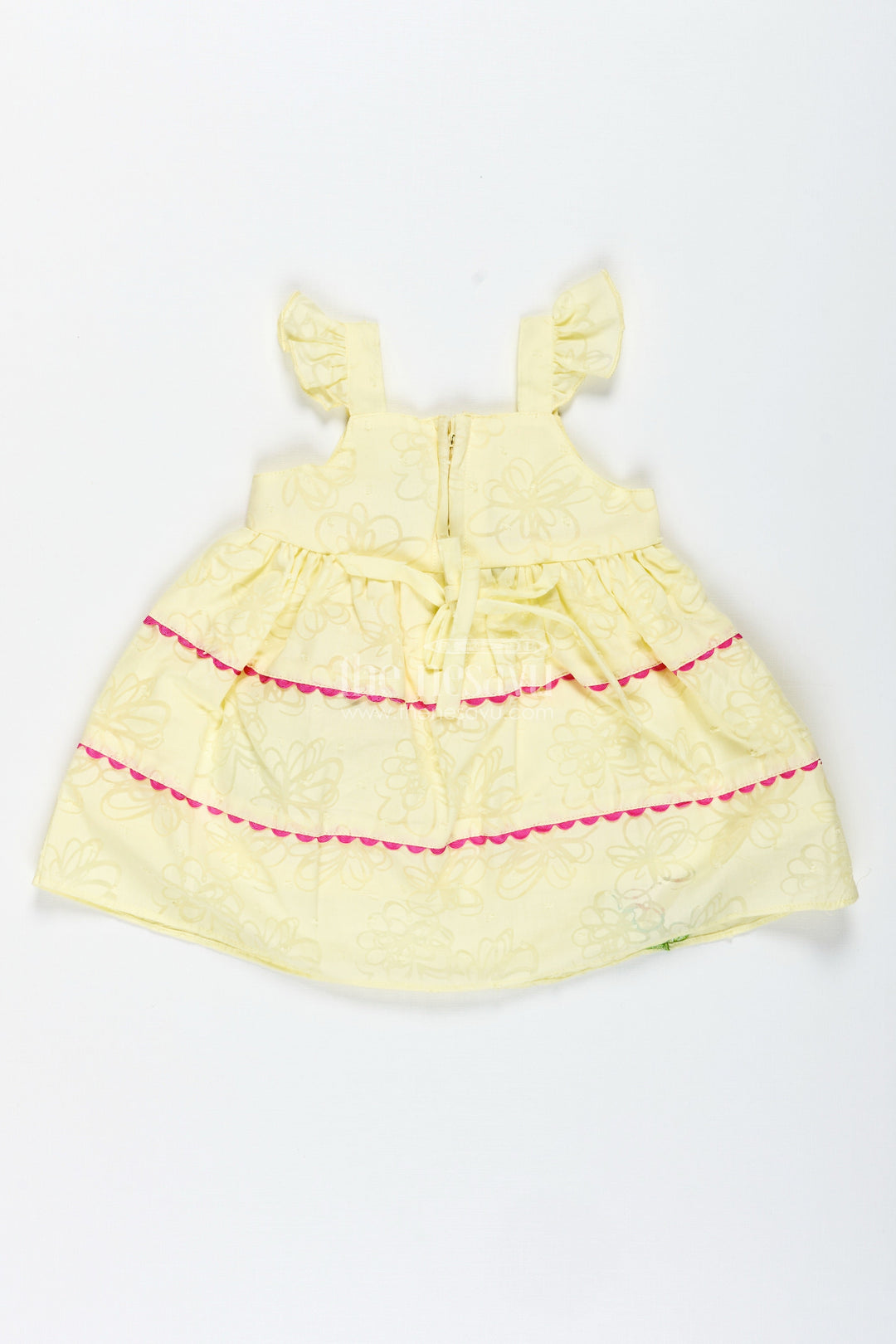 The Nesavu Baby Cotton Frocks Cartoon Print Frock for Baby Girls Daily Wear Nesavu Nesavu Yellow Cartoon Embroidered Casual Frock Baby Girls Frills Bow Soft Georgette