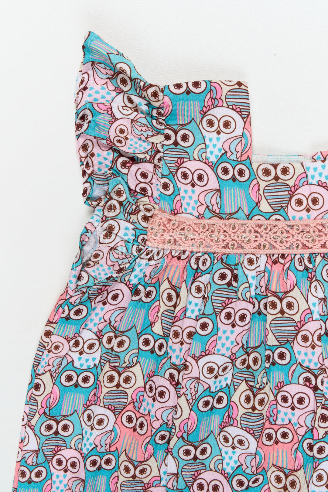The Nesavu Girls Cotton Frock Cartoon Print Frock for Baby Girls for Daycare and Everyday Fun Nesavu Nesavu baby girl frock with cartoon print in popcorn fabric for daycare and everyday wear