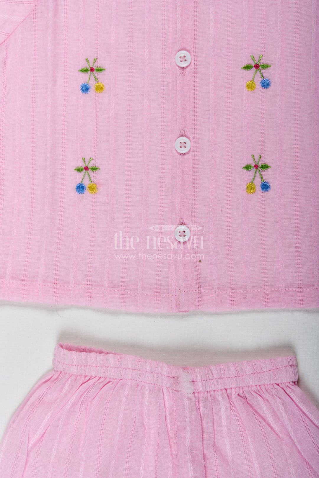 The Nesavu Baby Casual Sets Casual Dress for Birthday in Lavender Cotton with Embroidery Accents and Matching Shorts for Baby Girls Nesavu Lavender Baby Girl Casual Dress Birthday Embroidered Cotton Top Matching Shorts | The Nesavu