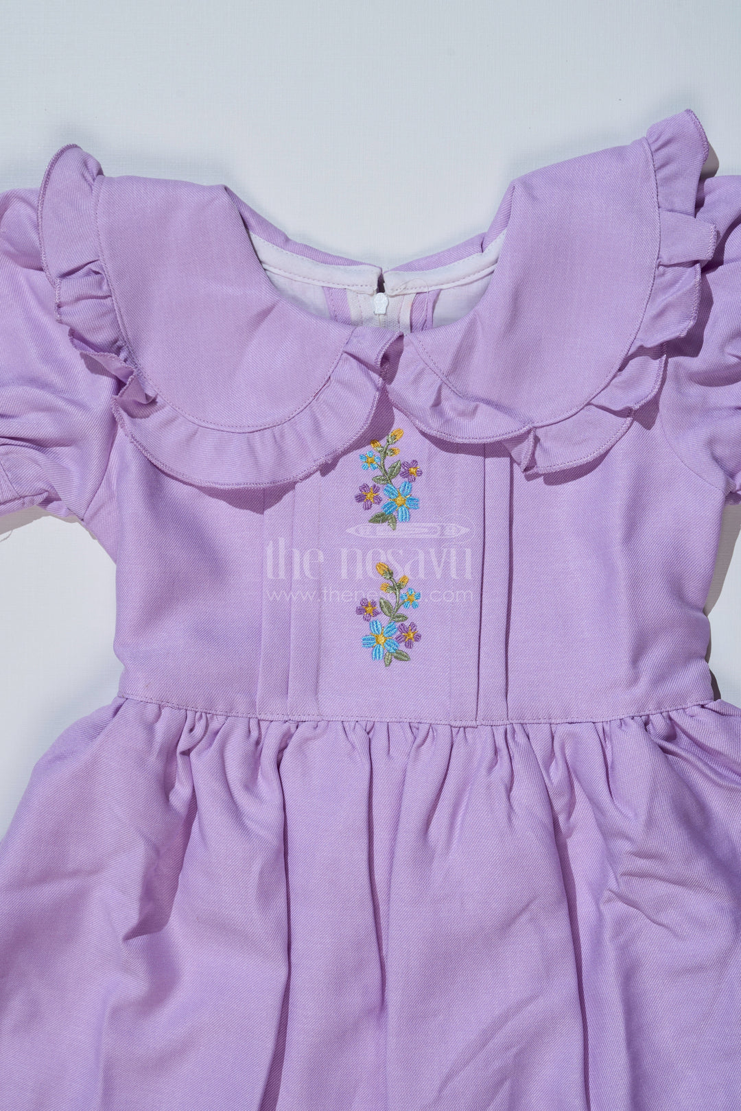 The Nesavu Girls Fancy Frock Casual Frock for Girls in Poly Blended Fabric with Embroidered Details Nesavu Casual Frock Girls Poly Blended Fabric Embroidered Details | The Nesavu