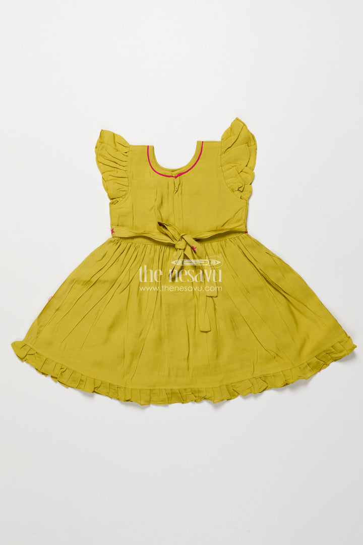 The Nesavu Girls Chanderi Frock Chanderi Cotton Frock for Girls with Embroidery for Birthday Celebrations Nesavu Nesavu chanderi cotton frock girls embroidery  perfect birthdays festive occasions