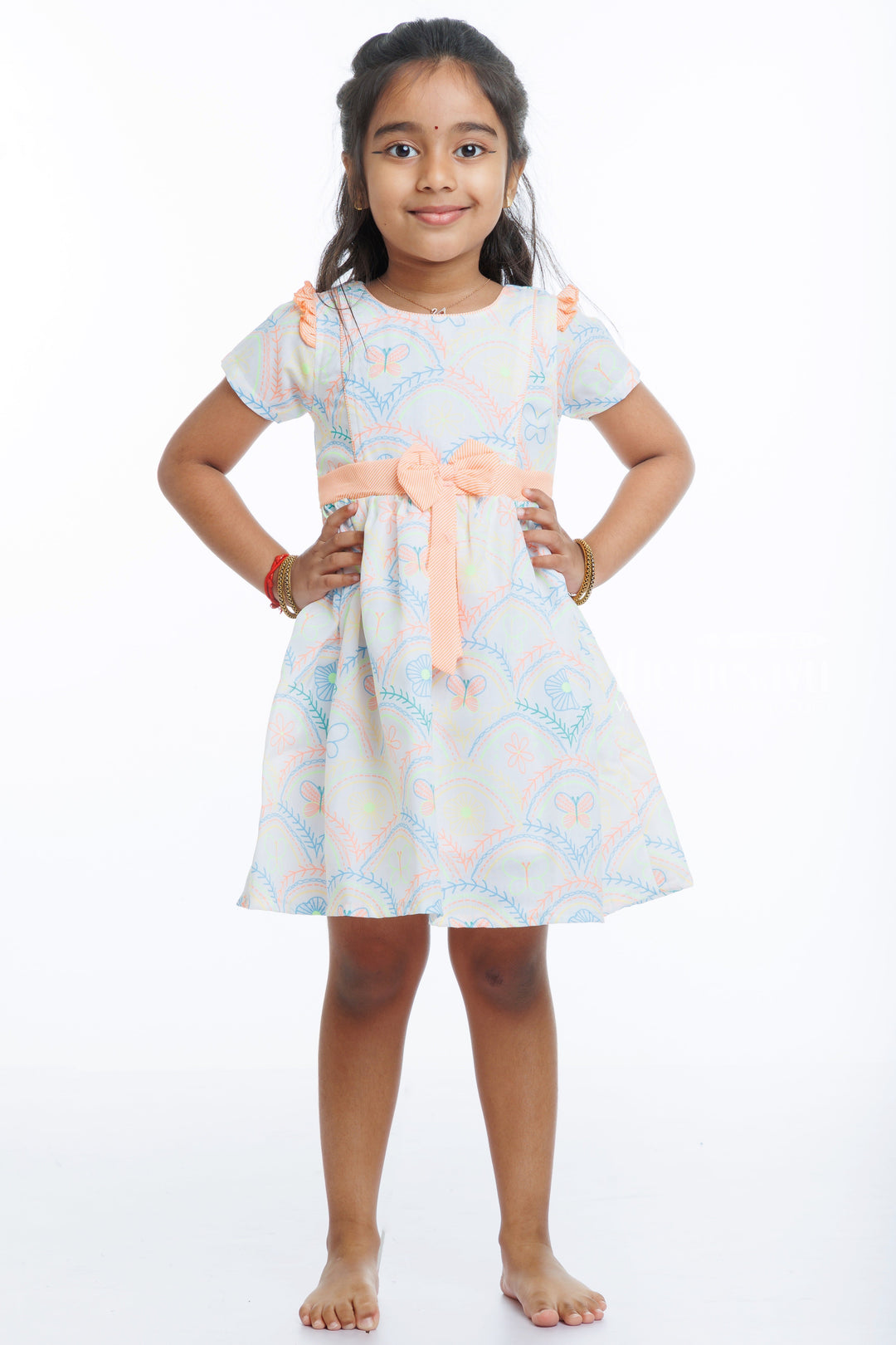 The Nesavu Girls Cotton Frock Charming Cotton Frock for Young Girls - Perfect for Festivities and Daily Wear Nesavu Buy Girls A line Cotton Frocks Online | Festive  Casual Cotton Dresses for Girls | The Nesavu