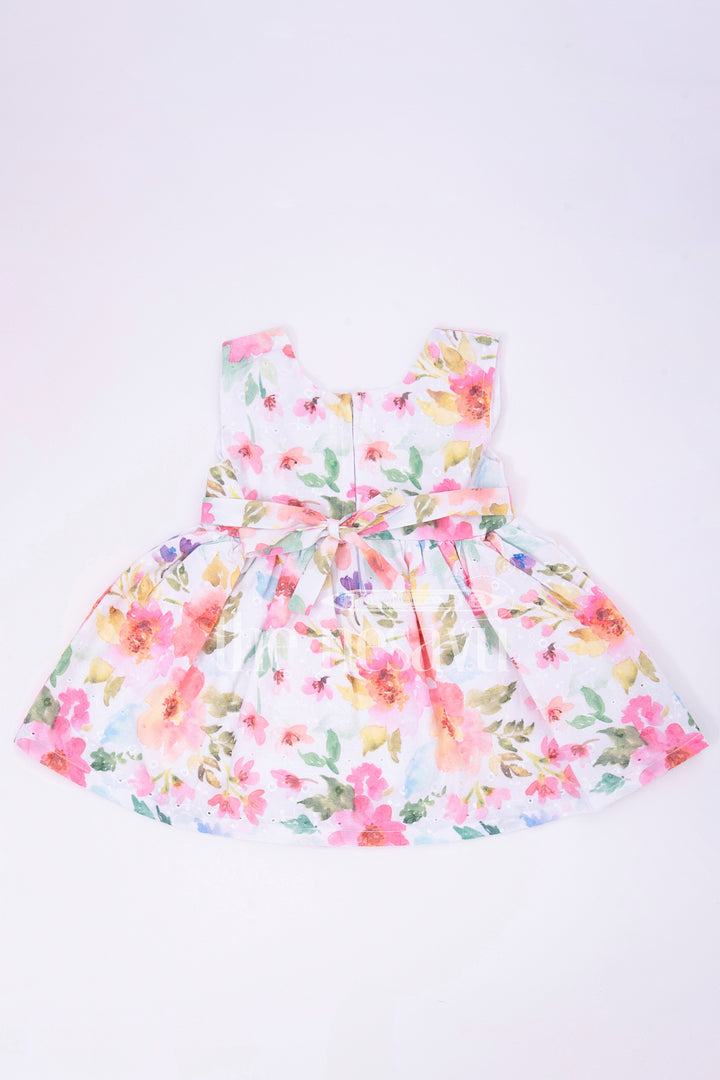 The Nesavu Baby Cotton Frocks Charming Infant Clothes - Sleeveless Floral Baby Frock in Pink Nesavu Charming Infant Clothes - Nesavu | Sleeveless Floral Baby Frock in Pink