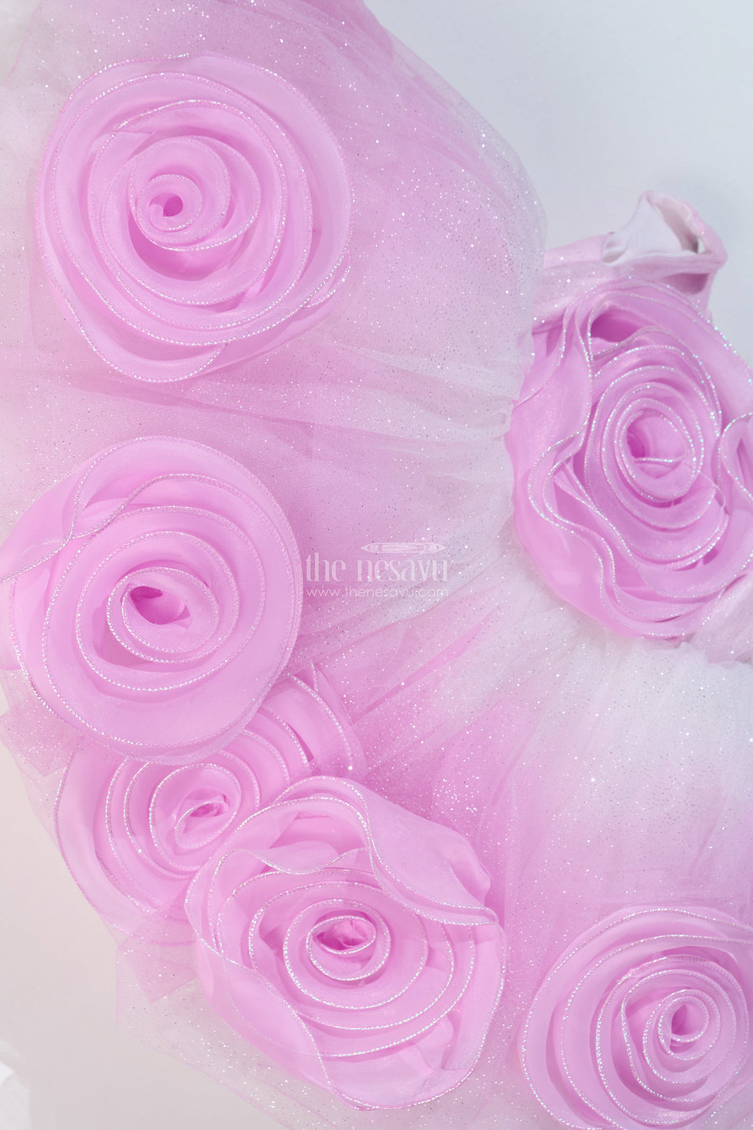 The Nesavu Girls Tutu Frock Charming Purple Frock for Girls with Floral Net Embellishments and Layered Tulle Nesavu Charming Purple Frock Girls Floral Net Embellishments Layered Tulle | The Nesavu