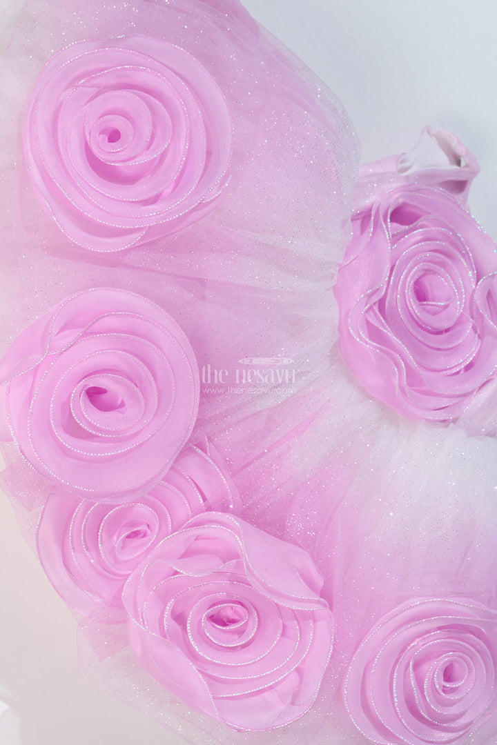 The Nesavu Girls Tutu Frock Charming Purple Frock for Girls with Floral Net Embellishments and Layered Tulle Nesavu Charming Purple Frock Girls Floral Net Embellishments Layered Tulle | The Nesavu