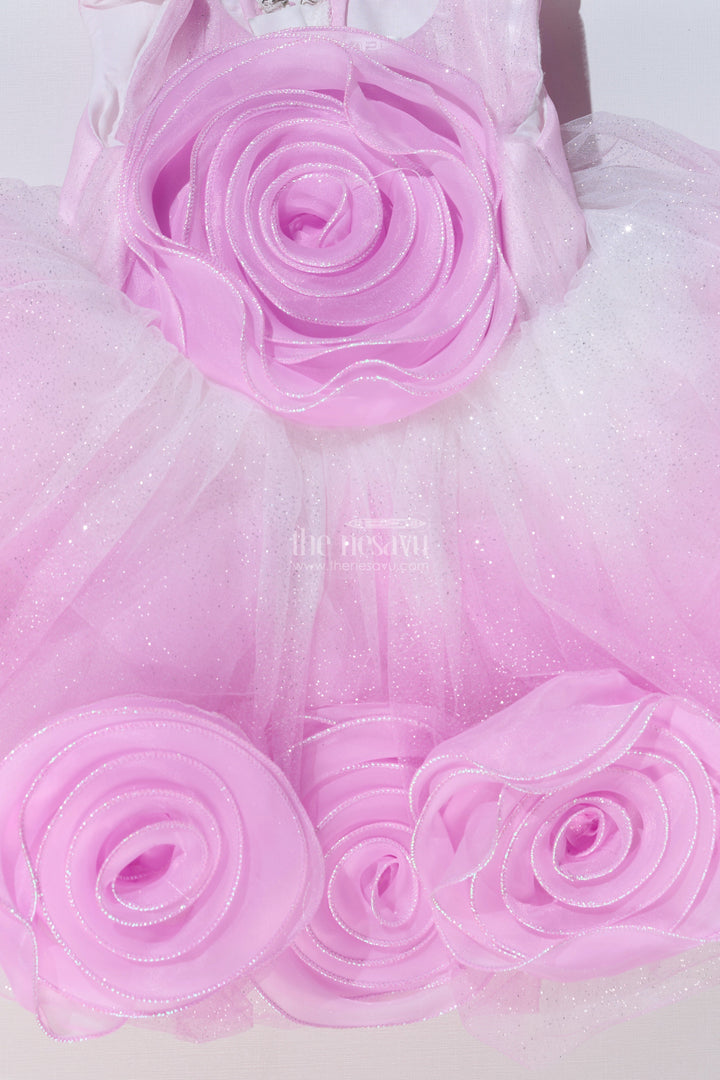 The Nesavu Girls Tutu Frock Charming Purple Frock for Girls with Floral Net Embellishments and Layered Tulle Nesavu Charming Purple Frock Girls Floral Net Embellishments Layered Tulle | The Nesavu