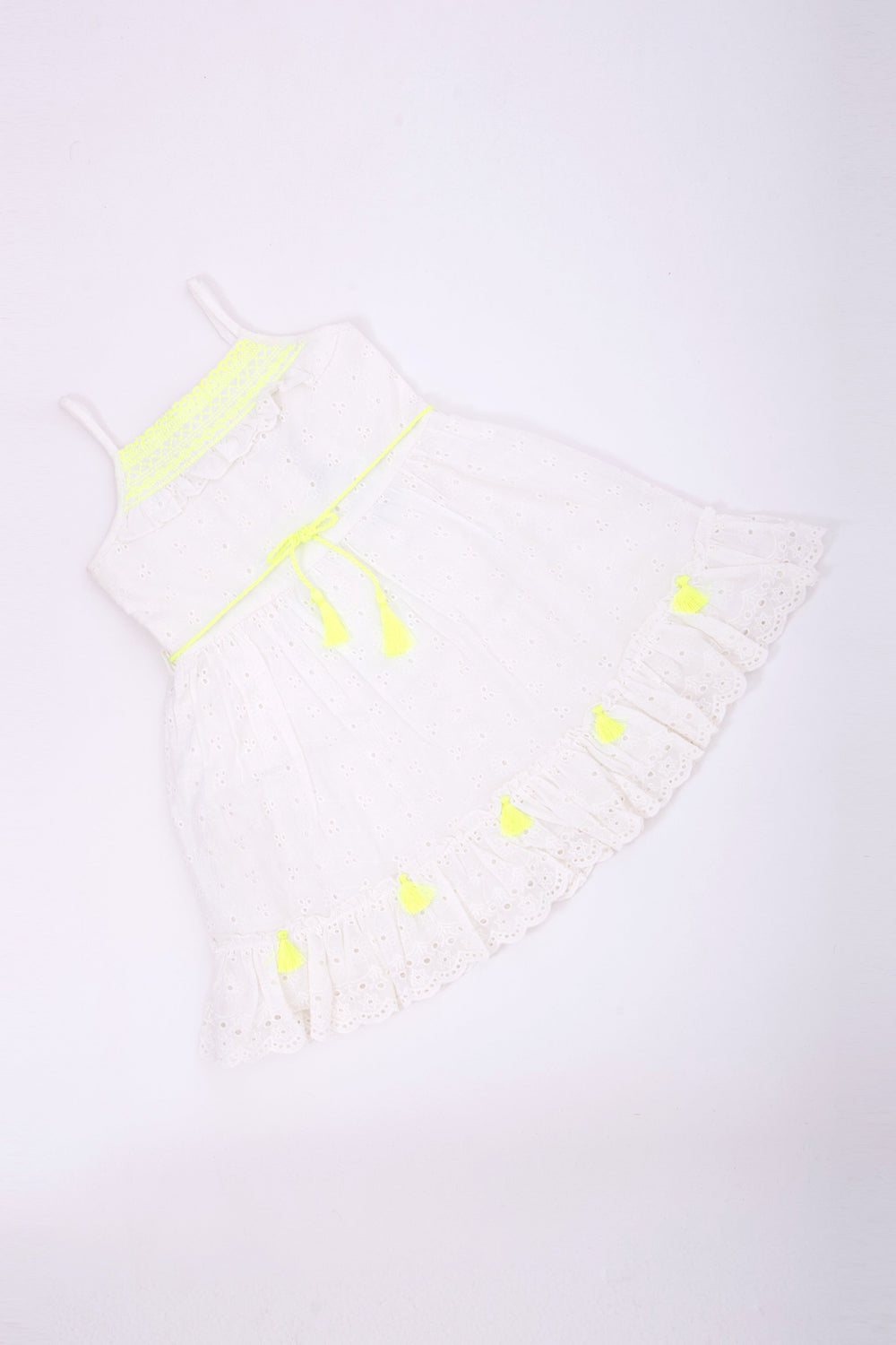 The Nesavu Baby Cotton Frocks Charming Short Organza Dress - Sleeveless Neon Embroidery Baby Frock Nesavu Charming Short Organza Dress - Nesavu | Neon Embroidery Baby Frock