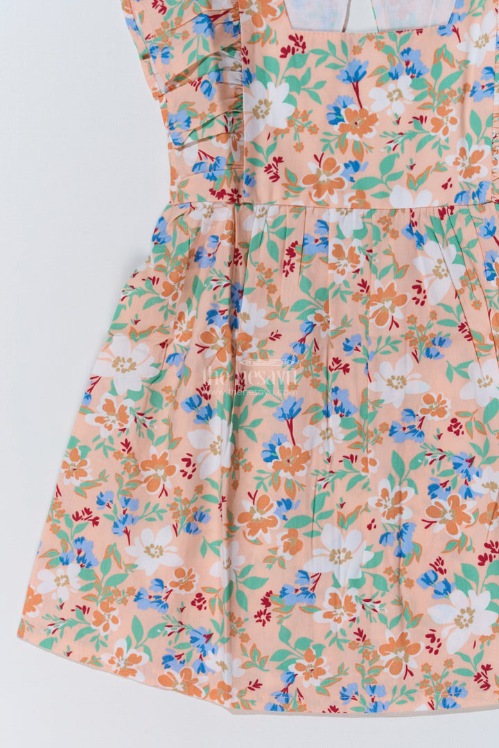 The Nesavu Baby Cotton Frocks Charming Traditional Frock Dress for Baby Girls with Floral Prints and Ruffled Sleeves Nesavu Charming Traditional Frock Dress Baby Girls Floral Prints Ruffled Sleeves | The Nesavu