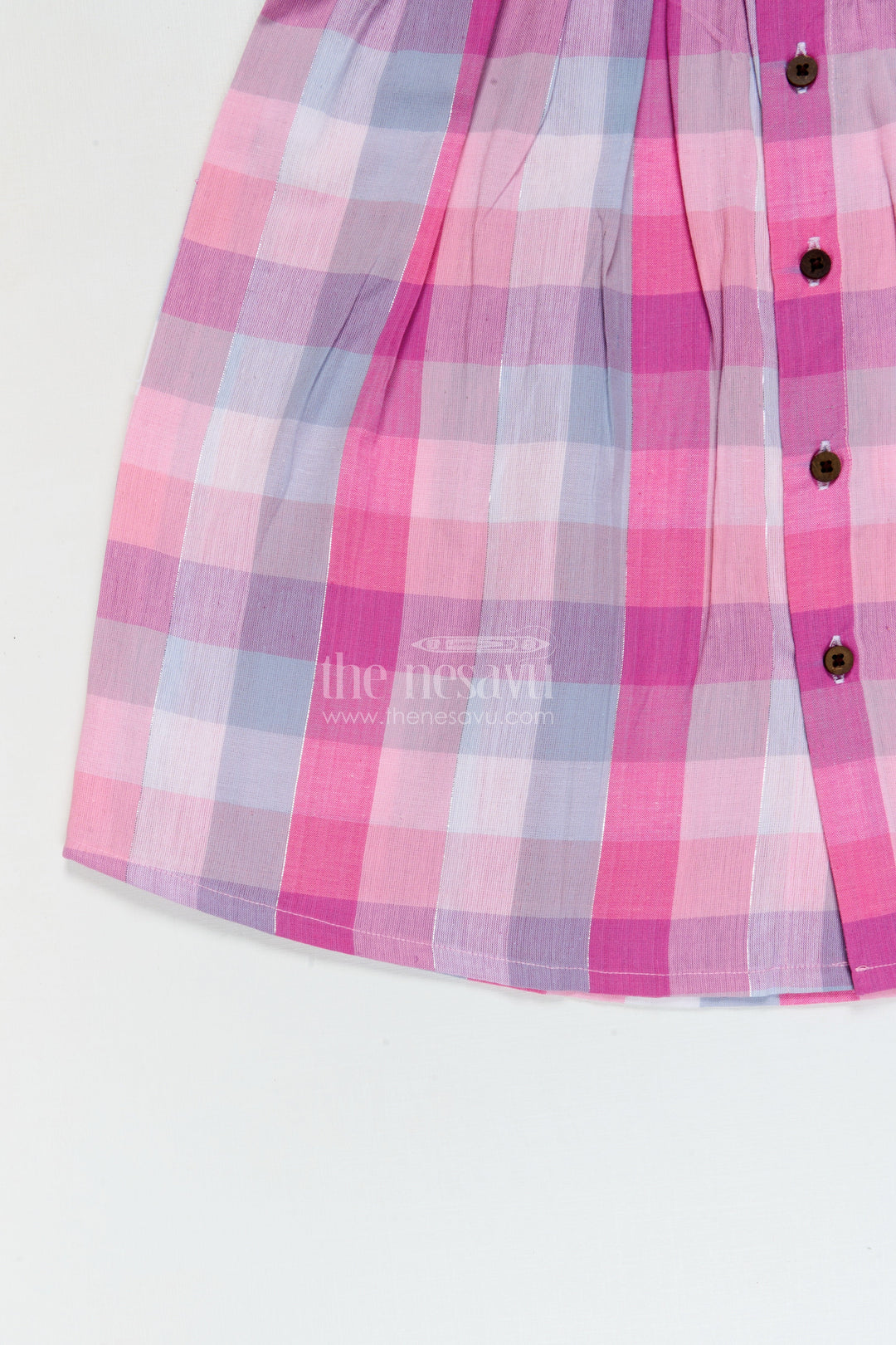 The Nesavu Girls Cotton Frock Checked Cotton Frock for Toddler Girls for School and Casual Days Nesavu Nesavu checked cotton frock for toddler girls for schoolwear and casual everyday dressing