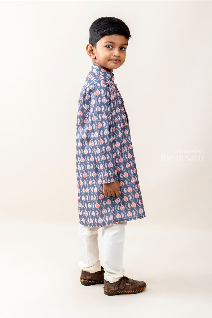The Nesavu Boys Kurtha Set Checkered Boxesmulti Coloured Shirt and White Cotton Pants Nesavu Readymade indian wear ethnic for boys | The Nesavu