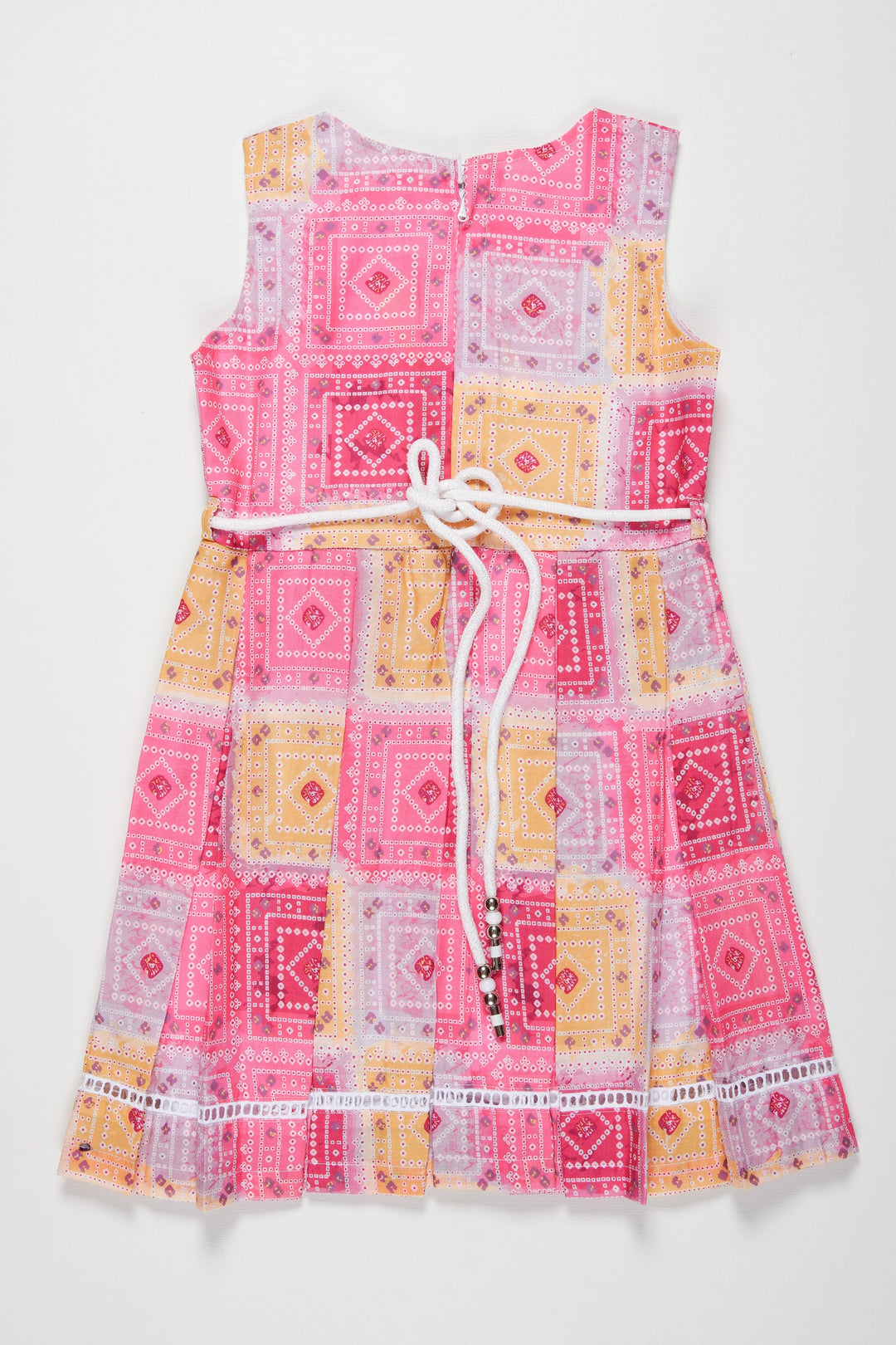 The Nesavu Girls Cotton Frock Chic Girls Summer Cotton Frock with Matching Jacket - Bright and Playful Patterns Nesavu Discover Adorable Summer Cotton Frocks for Girls | Bright Geometric Designs | The Nesavu