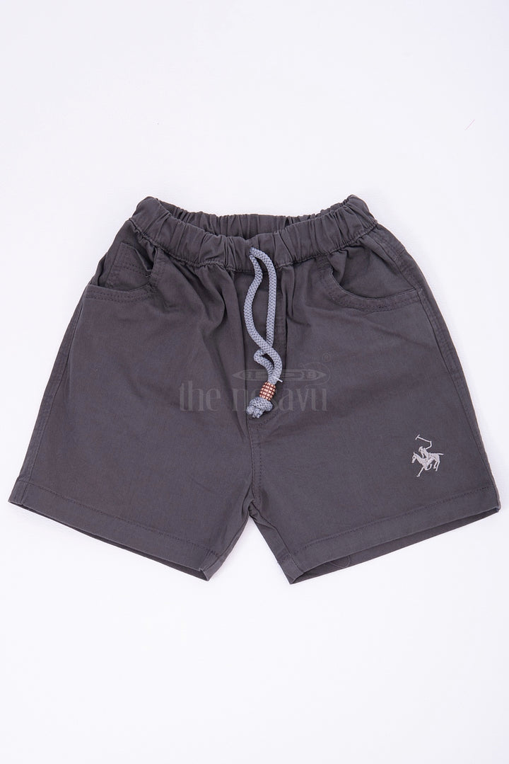 The Nesavu Boys Shorts Classic Charcoal Grey Kids Shorts Nesavu Classic Charcoal Grey Kids Shorts - Comfortable and Stylish