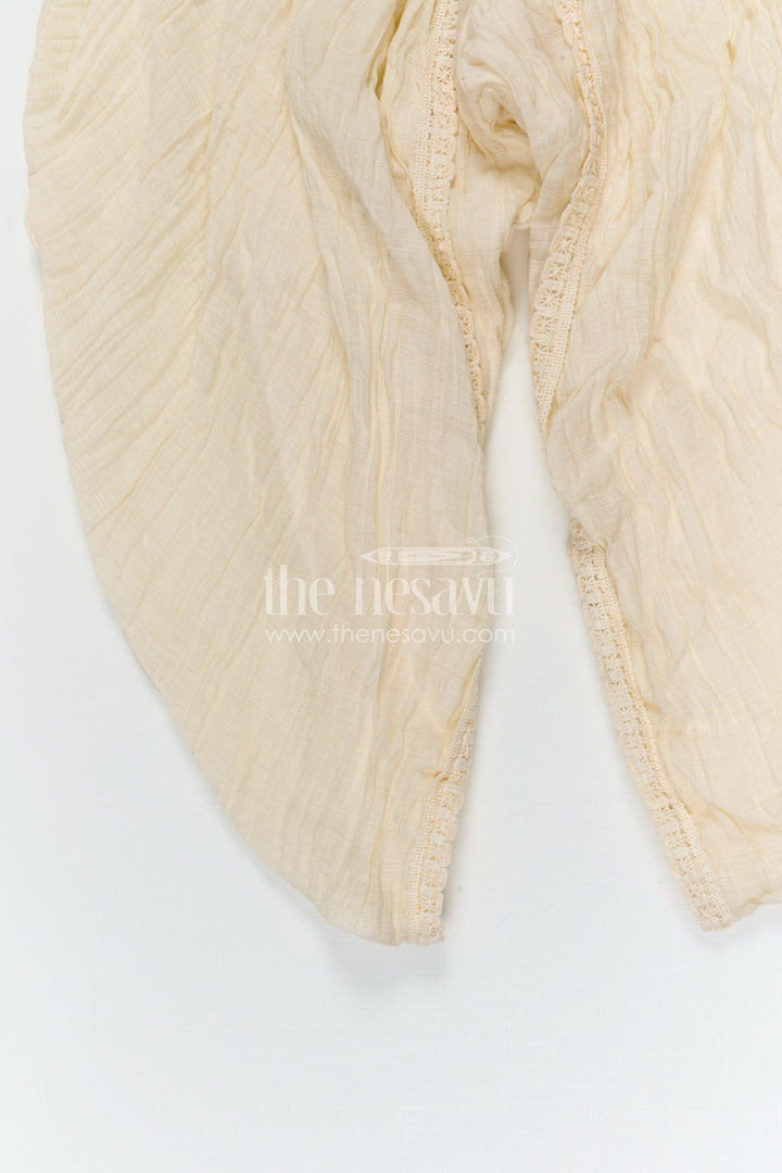 The Nesavu Girls Dothi Sets Classic Girls Dhoti Set for Traditional Functions Nesavu Nesavu girls dhoti set for festive occasions with cotton blend fabric comfortable traditional kids outfit