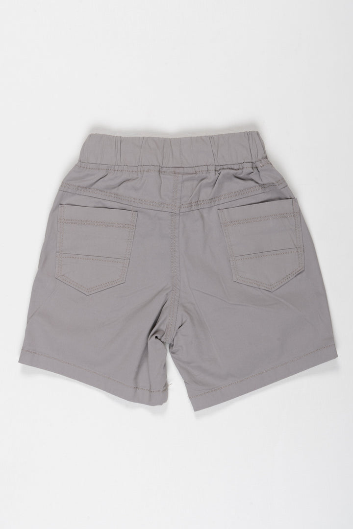 The Nesavu Boys Shorts Classic Grey Boys Performance Shorts with Iconic Embroidery Nesavu Boys Grey Active Shorts | Embroidered Comfort Wear | The Nesavu