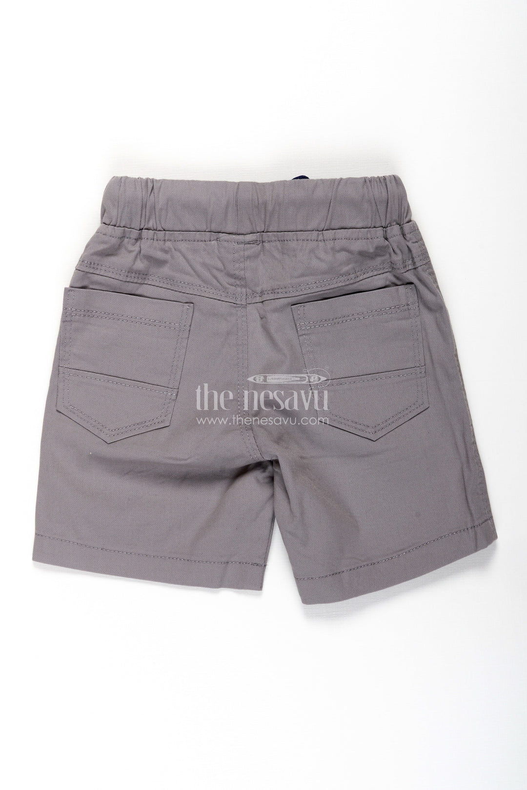 The Nesavu Boys Shorts Classic Grey Boys Performance Shorts with Iconic Embroidery Nesavu Boys Grey Active Shorts | The Nesavu