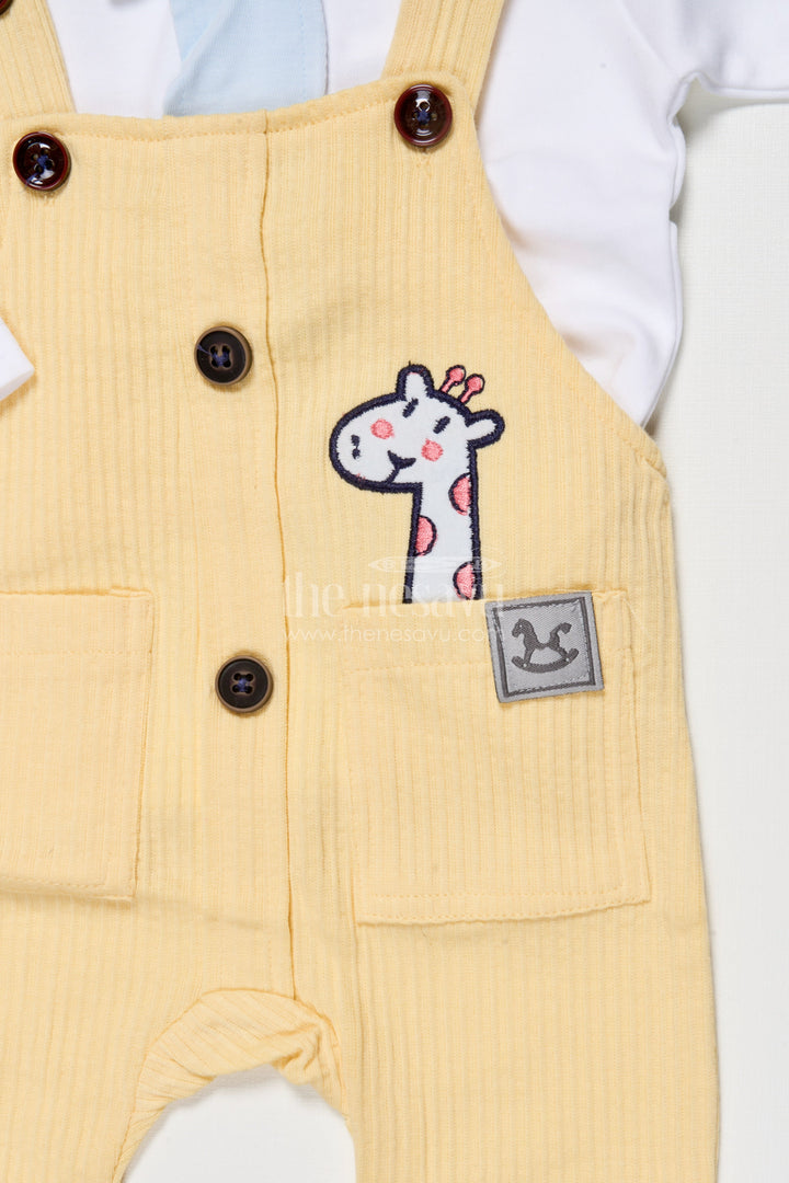 The Nesavu Baby Dungarees Cotton Baby Dungaree Set for Everyday Play and Outings Nesavu Nesavu baby dungaree cotton set printed tee daily wear playful comfort