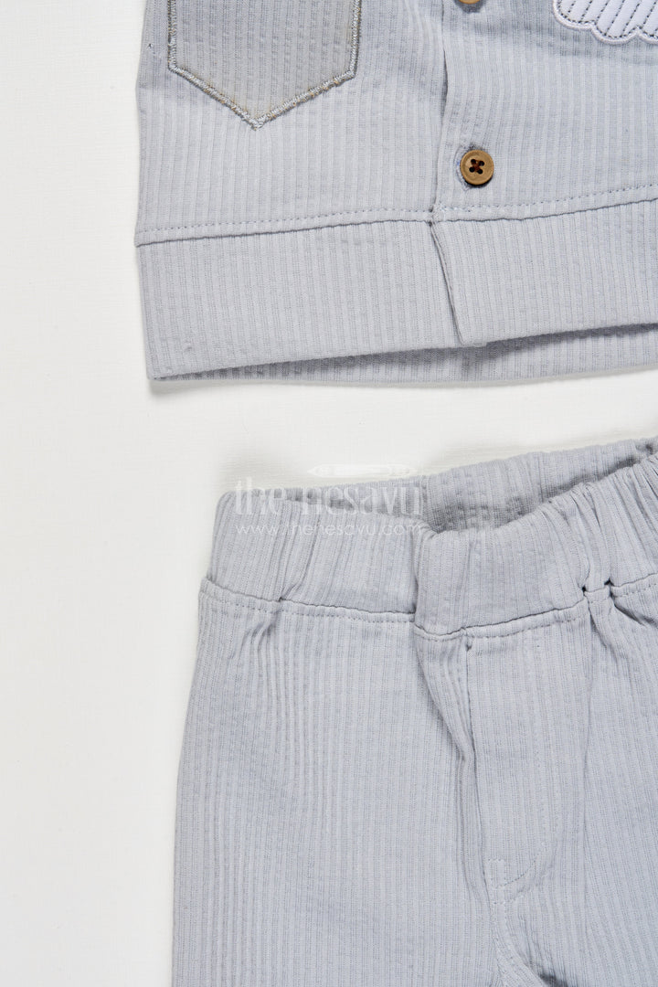 The Nesavu Boys Casual Set Cotton Co-ord Set for Boys to Wear During Play, Outings, or Lounging Nesavu Nesavu boys cotton co-ord set short sleeve shirt pants play casual wear