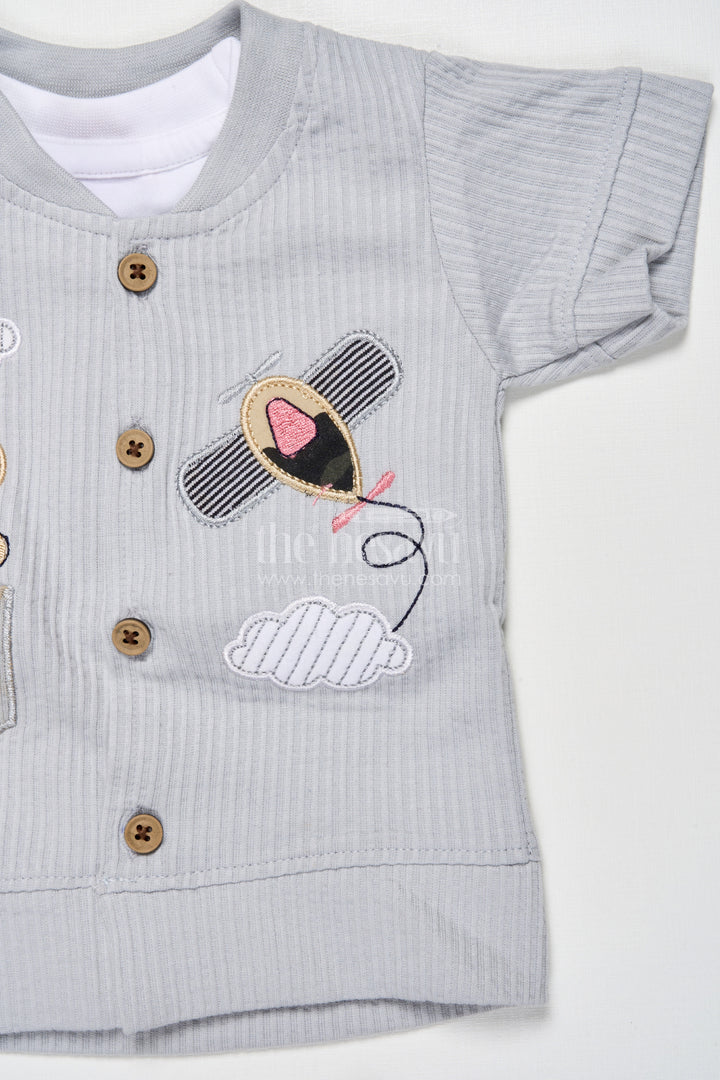 The Nesavu Boys Casual Set Cotton Co-ord Set for Boys to Wear During Play, Outings, or Lounging Nesavu Nesavu boys cotton co-ord set short sleeve shirt pants play casual wear