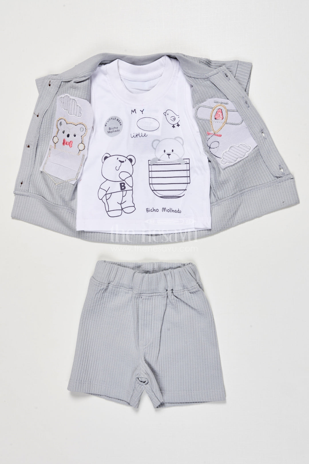 The Nesavu Boys Casual Set Cotton Co-ord Set for Boys to Wear During Play, Outings, or Lounging Nesavu Nesavu boys cotton co-ord set short sleeve shirt pants play casual wear