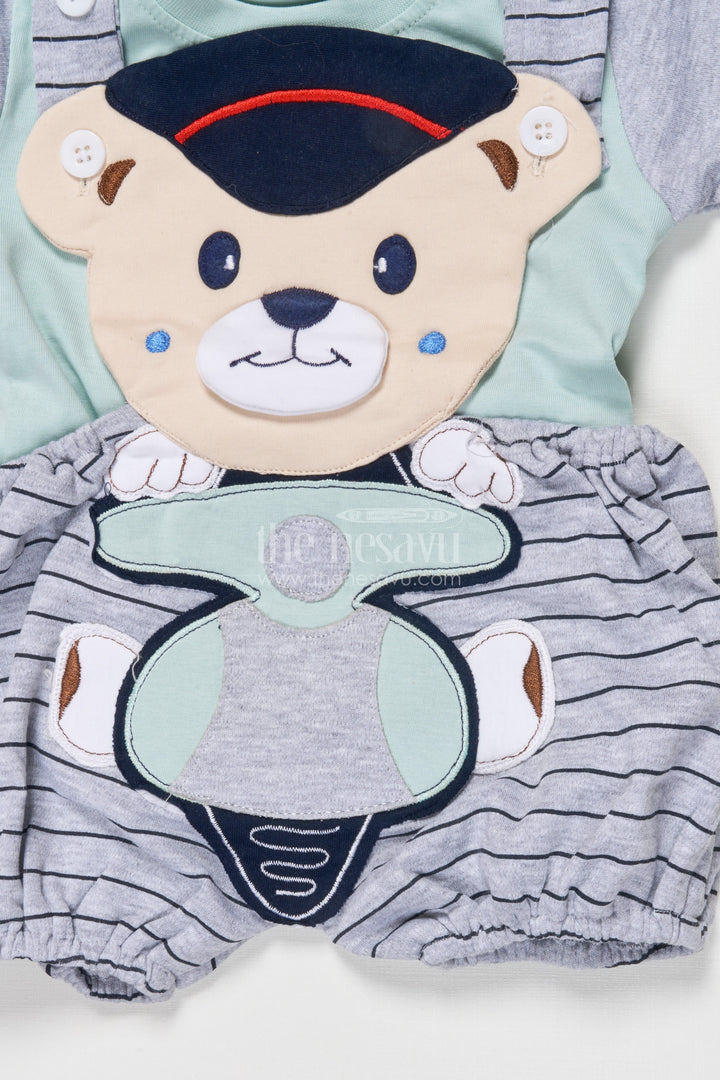 The Nesavu Baby Dungarees Cotton Dungaree Set for Babies for Outings and Playtime Nesavu Nesavu baby dungaree set cotton character print playtime casual wear