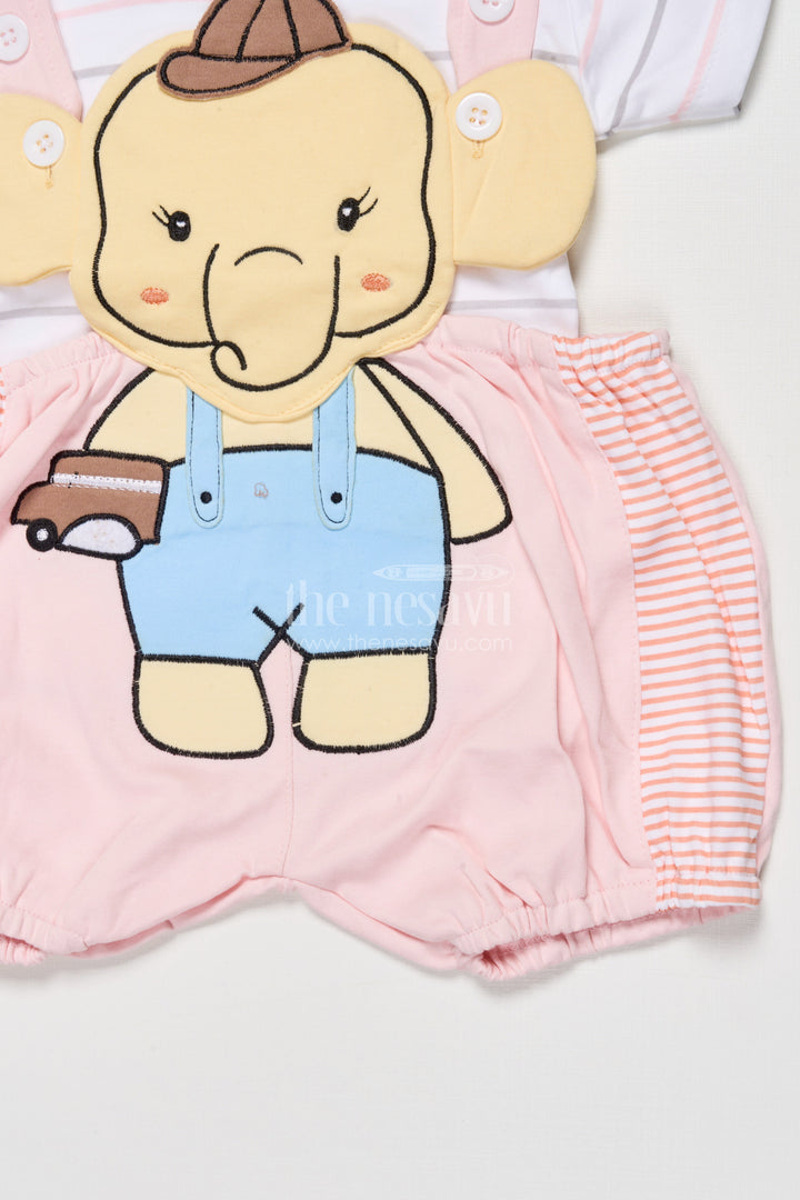 The Nesavu Baby Dungarees Cotton Dungaree Set for Baby Girls with Embroidery for Play and Comfort Nesavu Nesavu baby girl cotton dungaree set embroidery  ideal daily comfort casual play