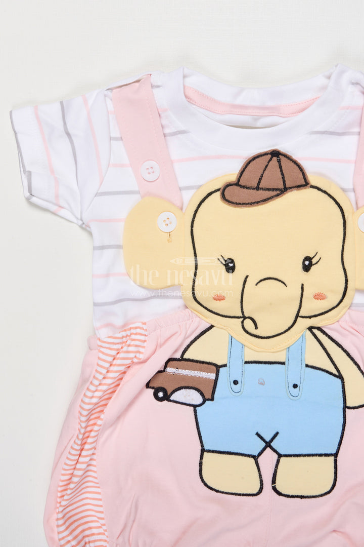 The Nesavu Baby Dungarees Cotton Dungaree Set for Baby Girls with Embroidery for Play and Comfort Nesavu Nesavu baby girl cotton dungaree set embroidery  ideal daily comfort casual play