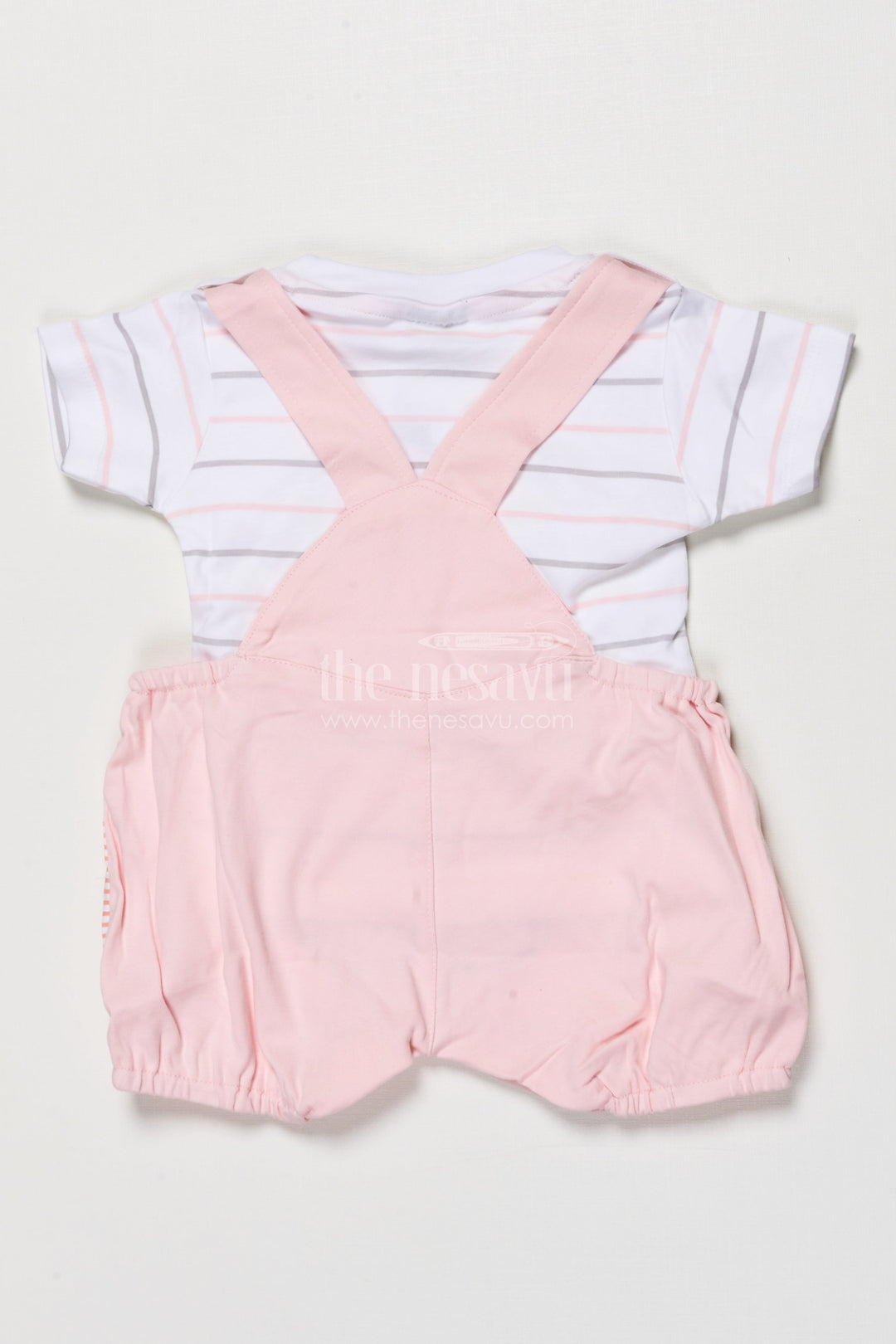 The Nesavu Baby Dungarees Cotton Dungaree Set for Baby Girls with Embroidery for Play and Comfort Nesavu Nesavu baby girl cotton dungaree set embroidery  ideal daily comfort casual play