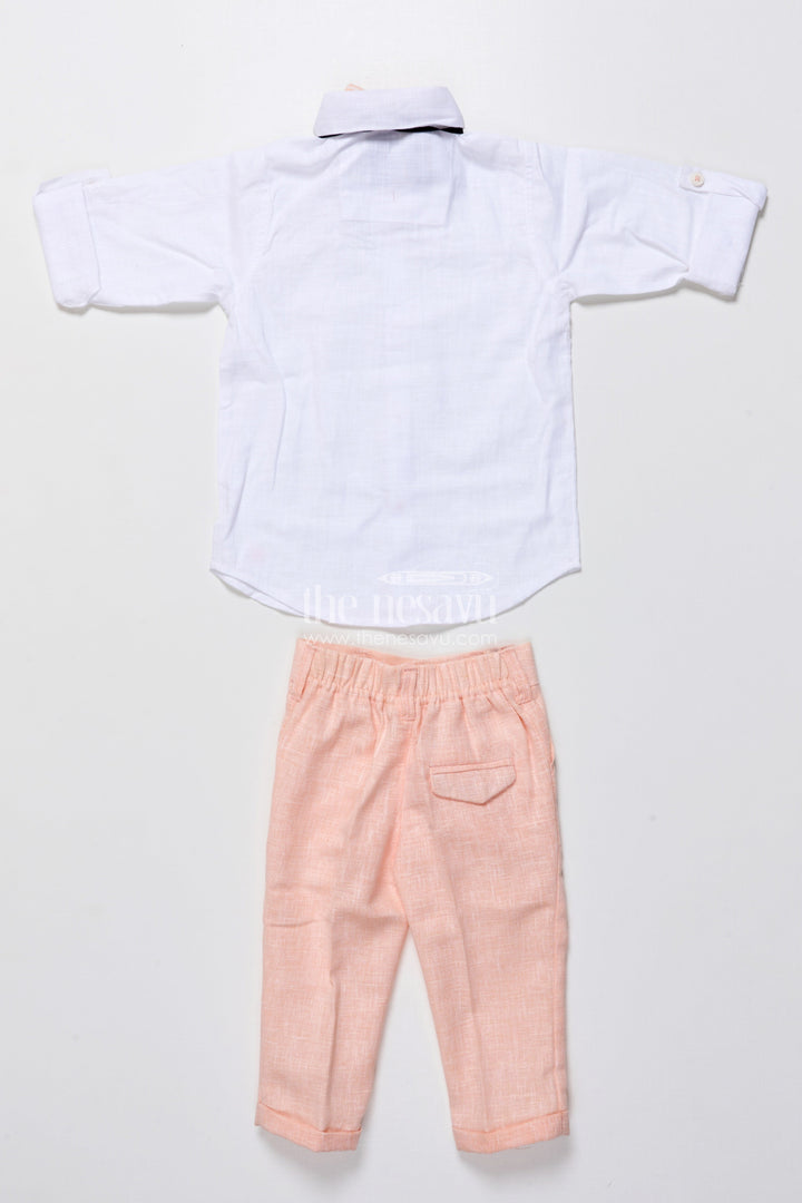 The Nesavu Boys Casual Set Cotton Festive Outfit for Boys with Embroidered Jacket and Formal Pants Nesavu Nesavu boys cotton festive outfit animal embroidery jacket trousers special events