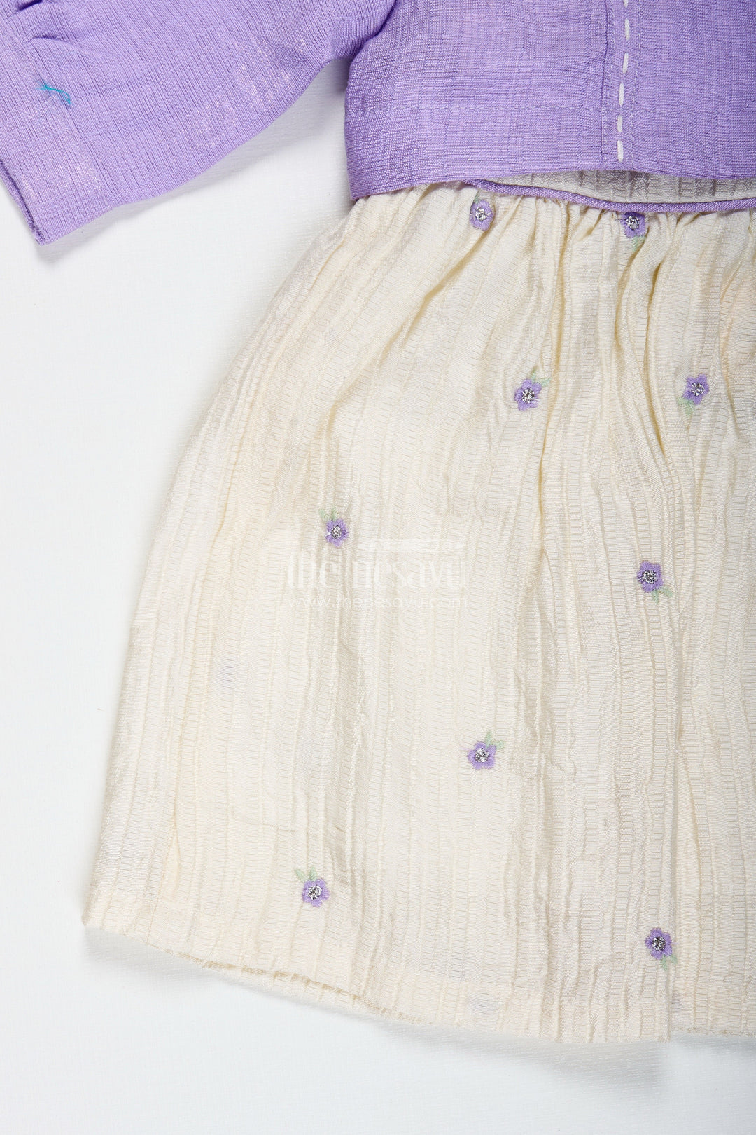 The Nesavu Baby Cotton Frocks Cotton Floral Embroidered Dress for Baby Girls Nesavu Nesavu Toddler Girls Cotton Dress Embroidered Frock Coordinated Purple Shirt