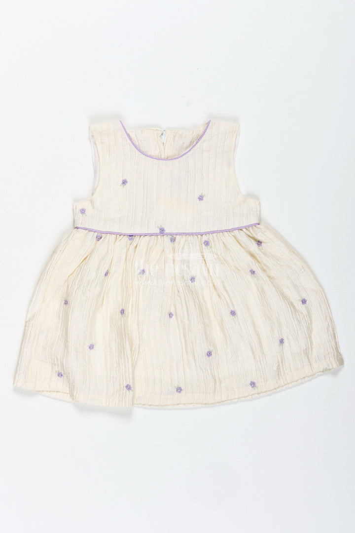 The Nesavu Baby Cotton Frocks Cotton Floral Embroidered Dress for Baby Girls Nesavu Nesavu Toddler Girls Cotton Dress Embroidered Frock Coordinated Purple Shirt