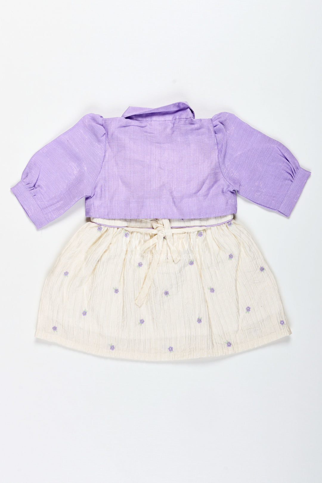 The Nesavu Baby Cotton Frocks Cotton Floral Embroidered Dress for Baby Girls Nesavu Nesavu Toddler Girls Cotton Dress Embroidered Frock Coordinated Purple Shirt