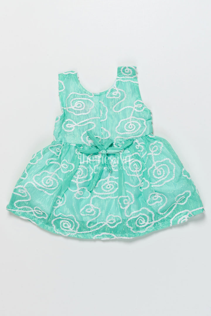 The Nesavu Girls Cotton Frock Cotton Frock for Baby Girls for Casual Wear and Gifting Nesavu Nesavu cotton frock baby girls thread embroidery bow detail casual wear