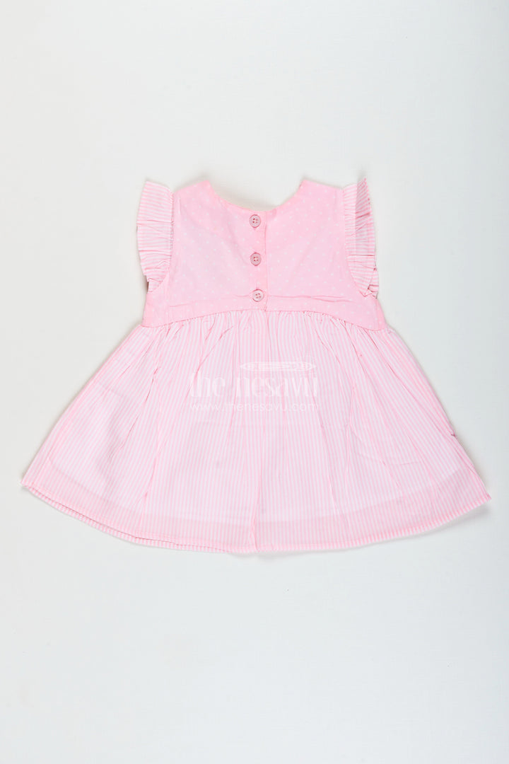 The Nesavu Girls Cotton Frock Cotton Frock for Baby Girls with Bow Design for Everyday Twirls and Outings Nesavu Nesavu baby girl cotton frock ruffles bow  ideal birthdays playdates daily outings