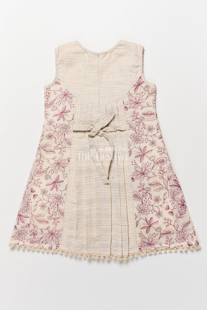 The Nesavu Girls Cotton Frock Cotton Frock for Girls with Embroidered Yoke for Casual Outings and Family Get-Togethers Nesavu Nesavu cotton frock girls net embroidered yoke perfect casual occasions family gatherings